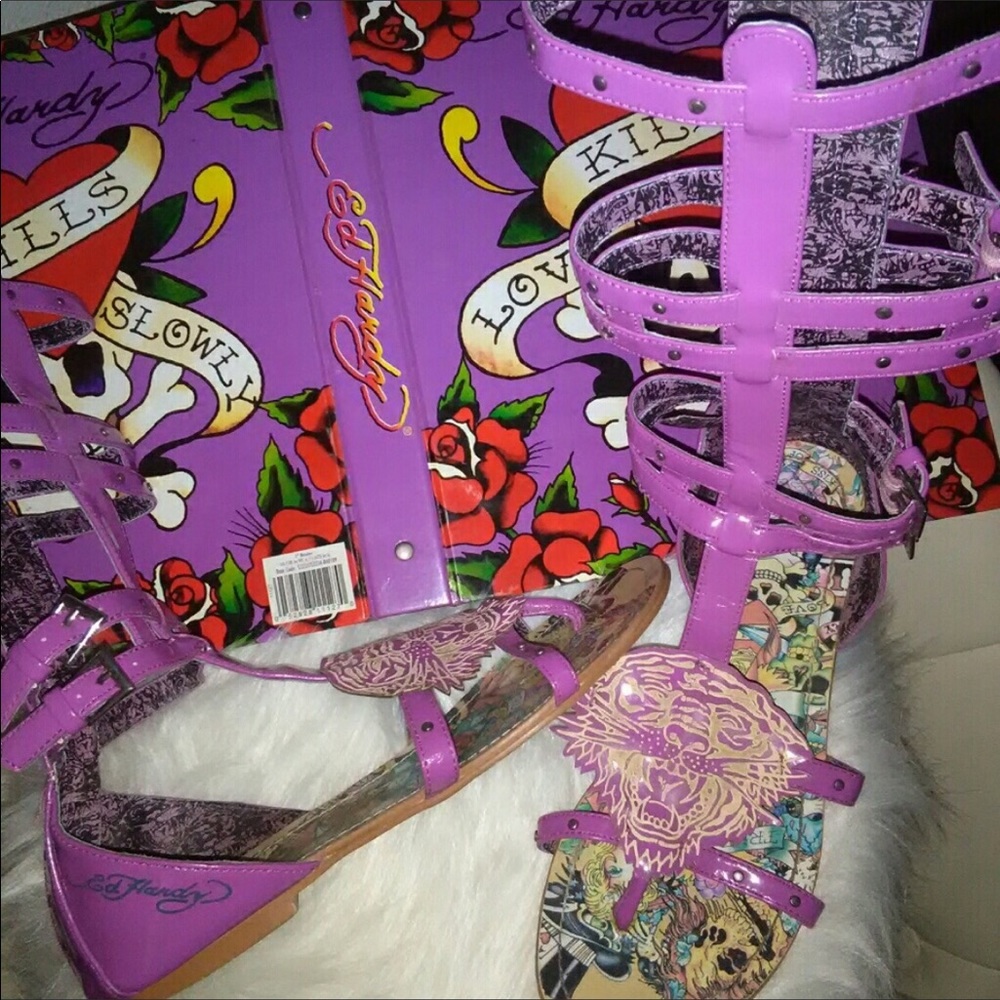 Ed Hardy gladiator sandals